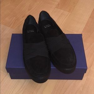 Stuart Weitzman Black Suede Loafers